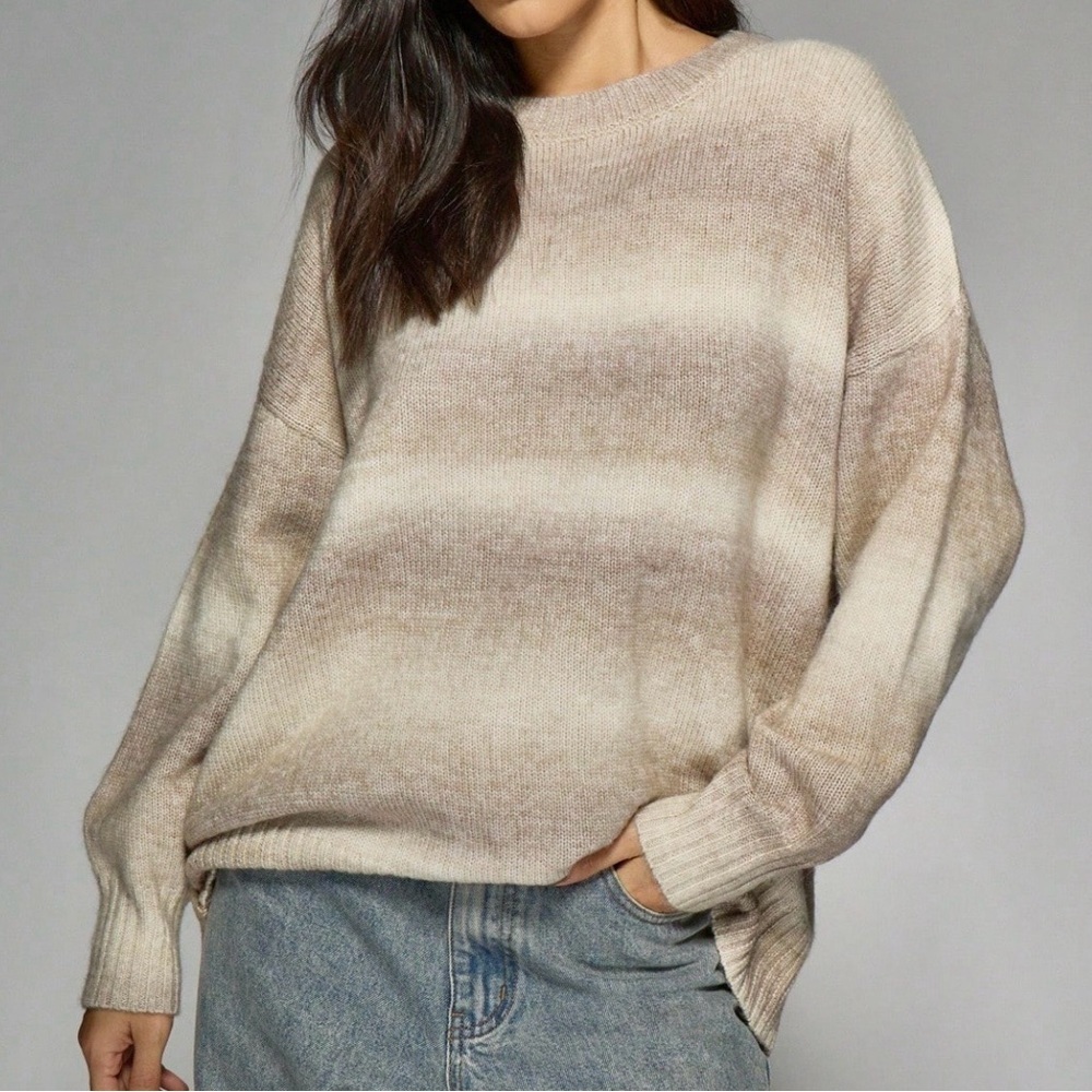 OLD NAVY Wool-Blend Cozy Oversize Ombre Long Sleeve Knit Pullover Sweater